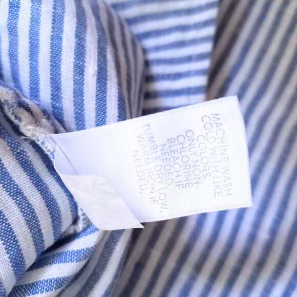 J.Jill Love Linen Blue Striped Sleeveless Button-Front Tunic Top – Size S - Picture 7 of 9